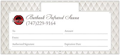 Burbank Infrared Sauna gift certificate